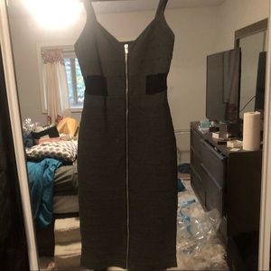 Grey bodycon dress with side mesh from Express